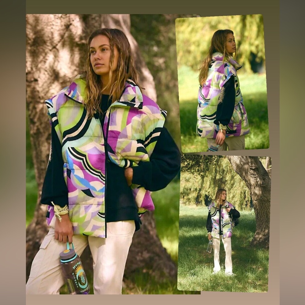 NWT- Free People In a Bubble Printed Puffy Vest